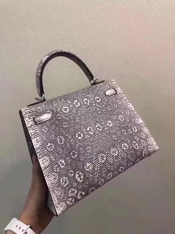 에르메스 켈리백25 히말라야 은장 리자드 가죽